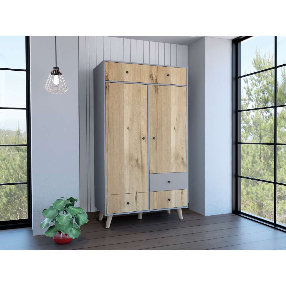 Closet Hamilton Duna 100 cm con Tres Puertas y Tres Cajones
