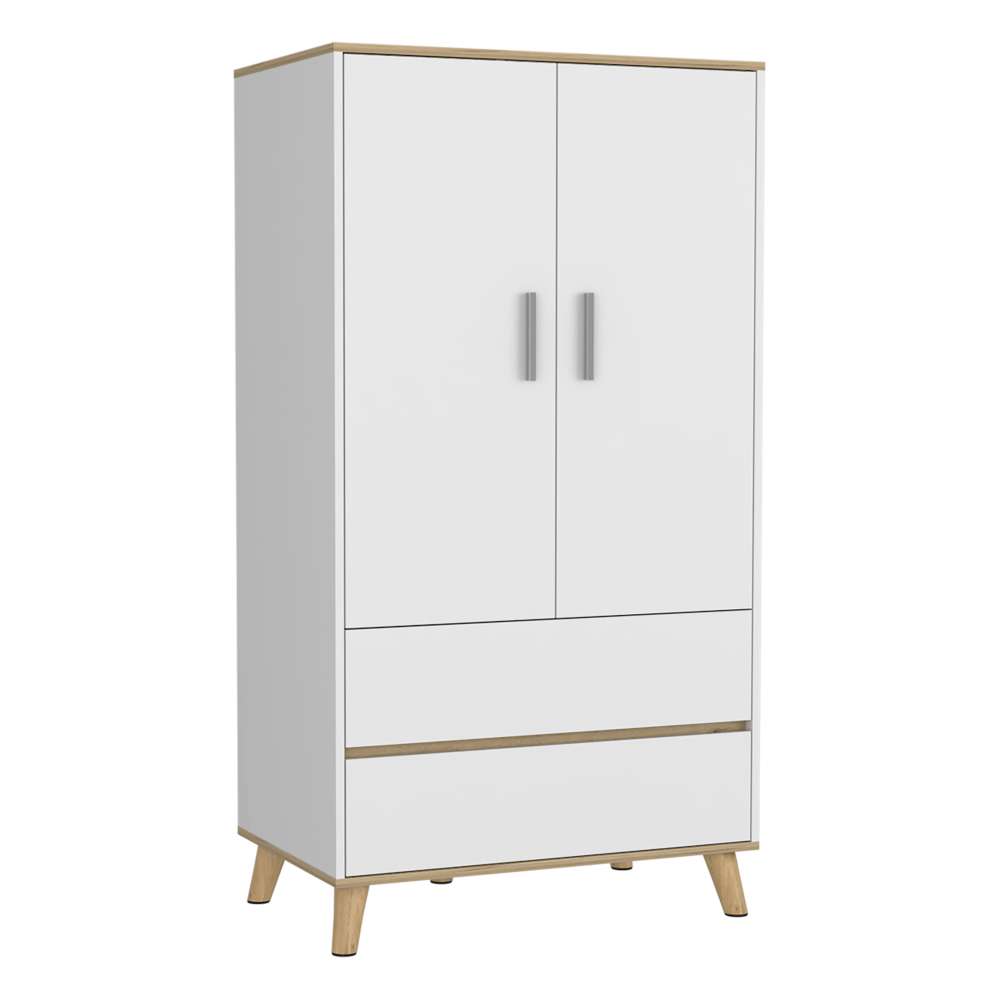 Closet Megan Blanco 80 cm con Dos Puertas y Dos Cajones - Closets | Bylmo
