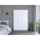 Closet Norvik Blanco 116 cm con Tres Puertas y Tres Cajones - Closets | Bylmo