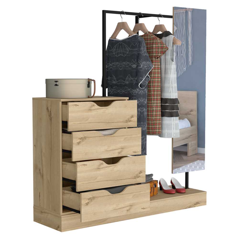 Closet Open Dreams Duna 145 cm con Espejo y Cuatro Cajones - Closets | Bylmo