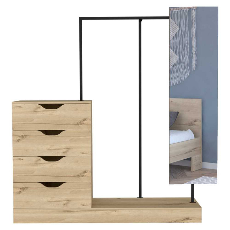 Closet Open Dreams Duna 145 cm con Espejo y Cuatro Cajones