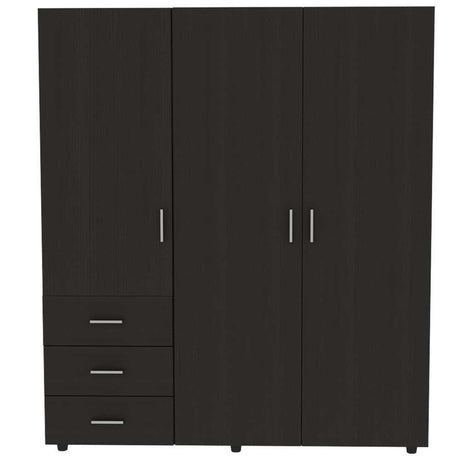 Closet Verona Wengue 140 cm con Tres Puertas y Tres Cajones - Closets | Bylmo