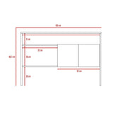 Arrimo Bellagio Siena y Wengue 120x80.7cm sin Cajones y con Tres Compartimientos - Bifes | Bylmo