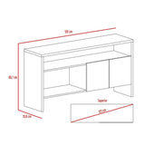 Arrimo Bellagio Siena y Wengue 120x80.7cm sin Cajones y con Tres Compartimientos - Bifes | Bylmo