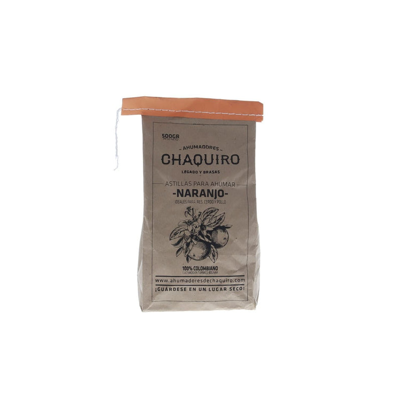 Astilla Forma Irregular AhumaChaq Naranjo Empaque café 15 cm para Ahumar