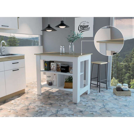 Mueble Auxiliar de Cocina Cala Duna y Blanco 103 cm con Entrepaños - Muebles Organizadores | Bylmo