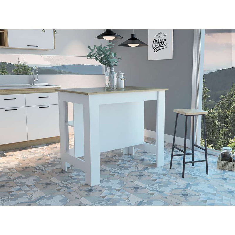 Mueble Auxiliar de Cocina Cala Blanco y Duna 103 cm con Entrepaños