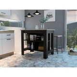 Mueble Auxiliar de Cocina Cala Wengue 103x90cm con Dos Entrepaños y Tres Compartimientos - Cocinas | Bylmo