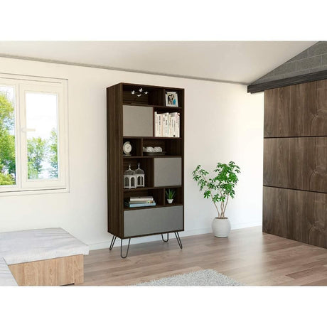 Biblioteca Vassel Amaretto 72 cm con Puertas y Entrepaños - Bibliotecas | Bylmo