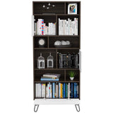 Biblioteca Vassel Habano y Blanco 72.3x171.2cm con Ocho Compartimientos y con Tres Cajones - Bibliotecas | Bylmo