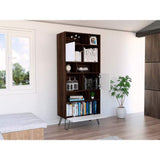 Biblioteca Vassel Habano y Blanco 72.3x171.2cm con Ocho Compartimientos y con Tres Cajones - Bibliotecas | Bylmo