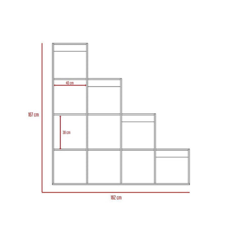 Biblioteca Escalera Beijing Amaretto 162 cm con Entrepaños - Bibliotecas | Bylmo