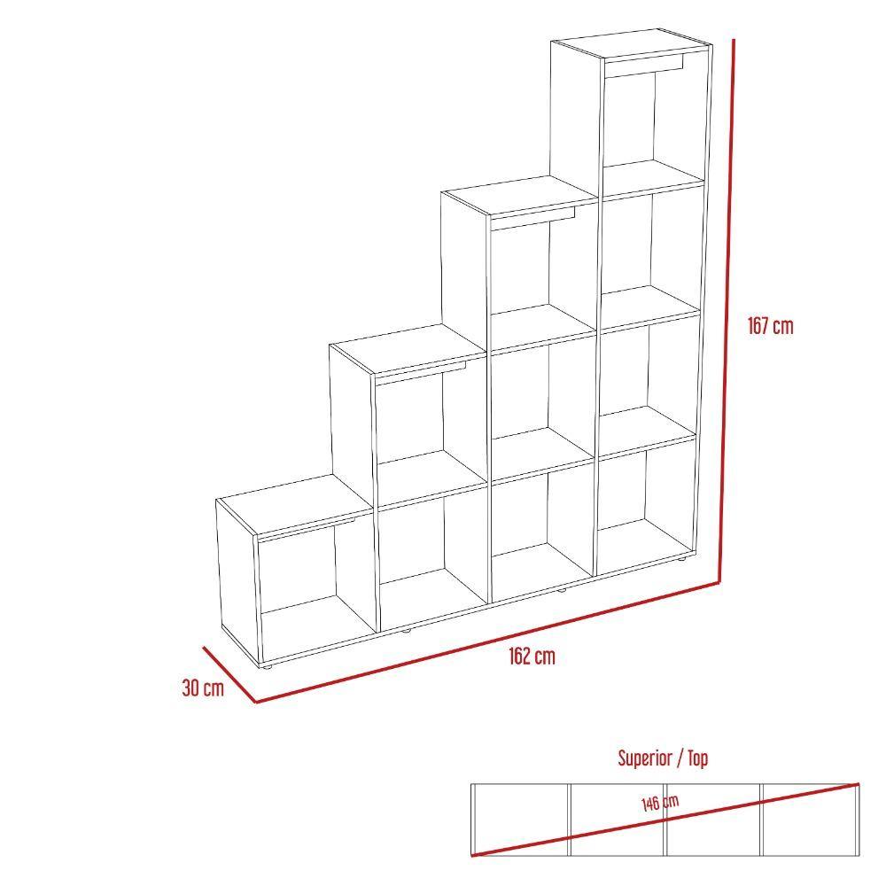 Biblioteca Escalera Beijing Amaretto 162 cm con Entrepaños - Bibliotecas | Bylmo