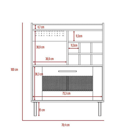 Bar Bulgaria Habano 78 cm con Una Puerta - Bares | Bylmo