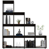 Biblioteca Escalera Beijing Wengue 155x169cm con Diez Compartimientos - Bibliotecas | Bylmo