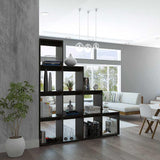 Biblioteca Escalera Beijing Wengue 155x169cm con Diez Compartimientos - Bibliotecas | Bylmo