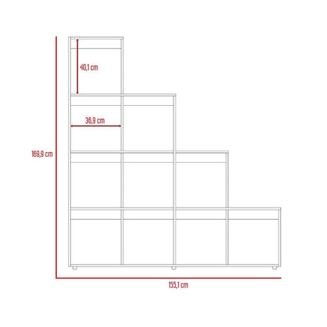Biblioteca Escalera Beijing Wengue 155x169cm con Diez Compartimientos - Bibliotecas | Bylmo