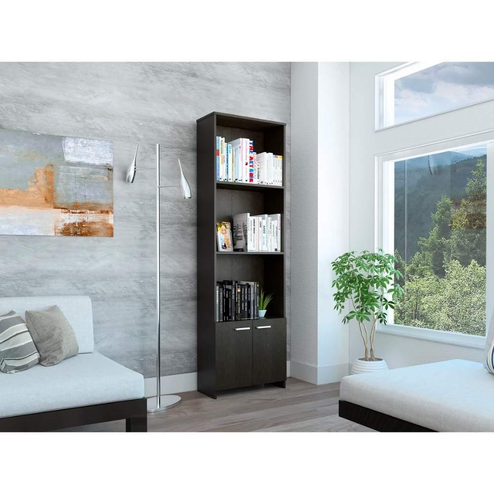 Biblioteca Lisa Wengue 63 cm con Entrepaños y Puertas - Bibliotecas | Bylmo