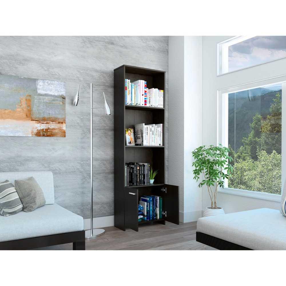 Biblioteca Lisa Wengue 63 cm con Entrepaños y Puertas - Bibliotecas | Bylmo