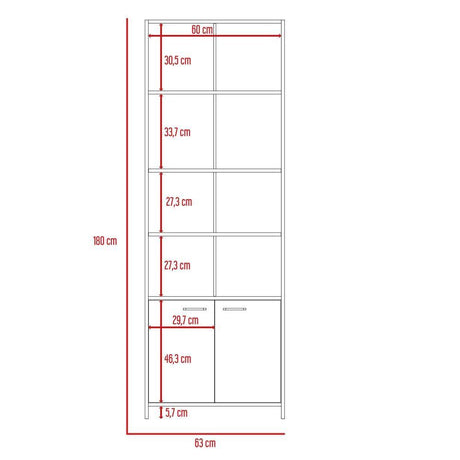 Biblioteca Lisa Wengue 63 cm con Entrepaños y Puertas - Bibliotecas | Bylmo