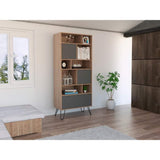 Biblioteca Vassel Miel y Plomo 72.3x171.2cm con Ocho Compartimientos y con Tres Cajones - Bibliotecas | Bylmo