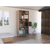 Biblioteca Vassel Miel y Plomo 72.3x171.2cm con Ocho Compartimientos y con Tres Cajones - Bibliotecas | Bylmo