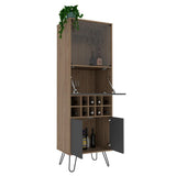 Bar Vassel Miel y Plomo 59x180cm con Tres Compartimientos y con Diez Portabotellas - Bares | Bylmo