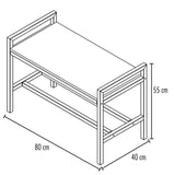 Zapatero Entry Cafe y Negro 80 cm - Repisas y Percheros | Bylmo