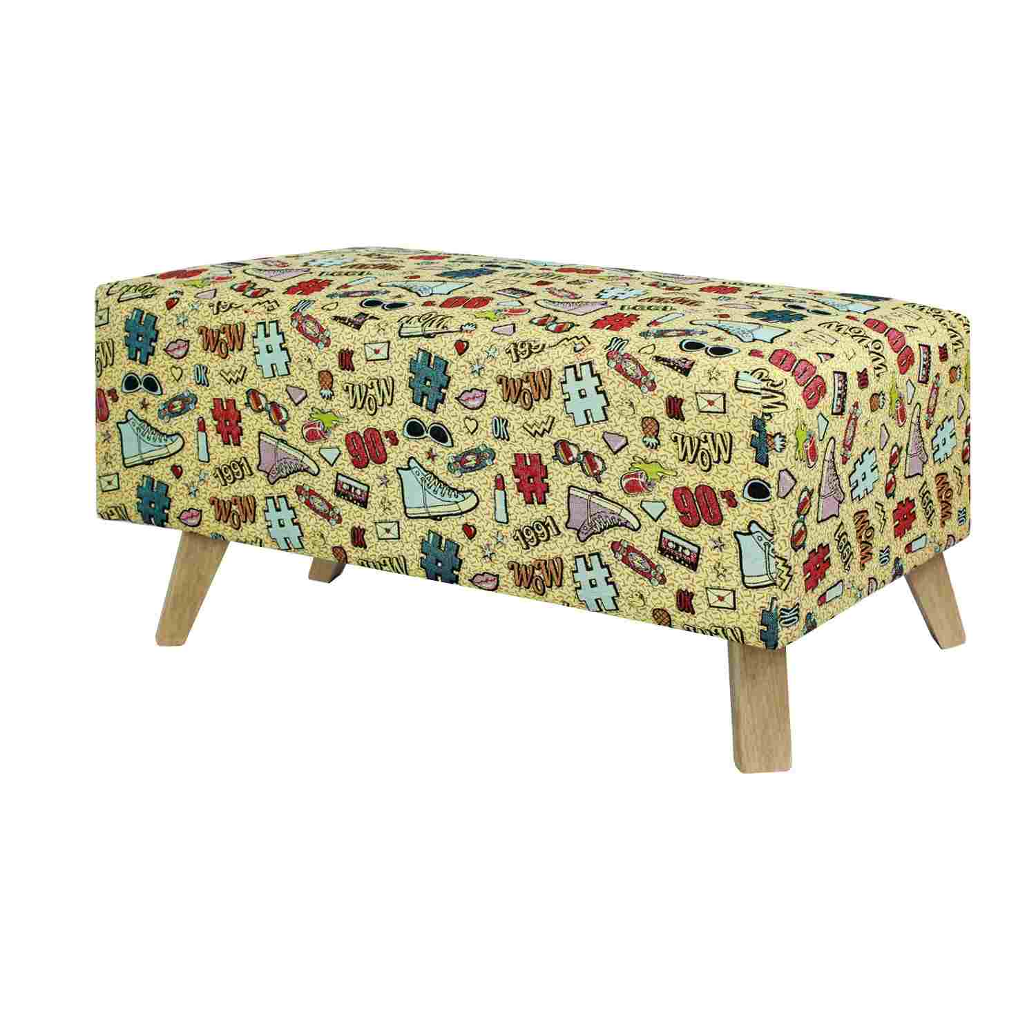 Banqueta Amalia Converse Multicolor 80 cm con Patas de Madera - Sofas y Poltronas | Bylmo