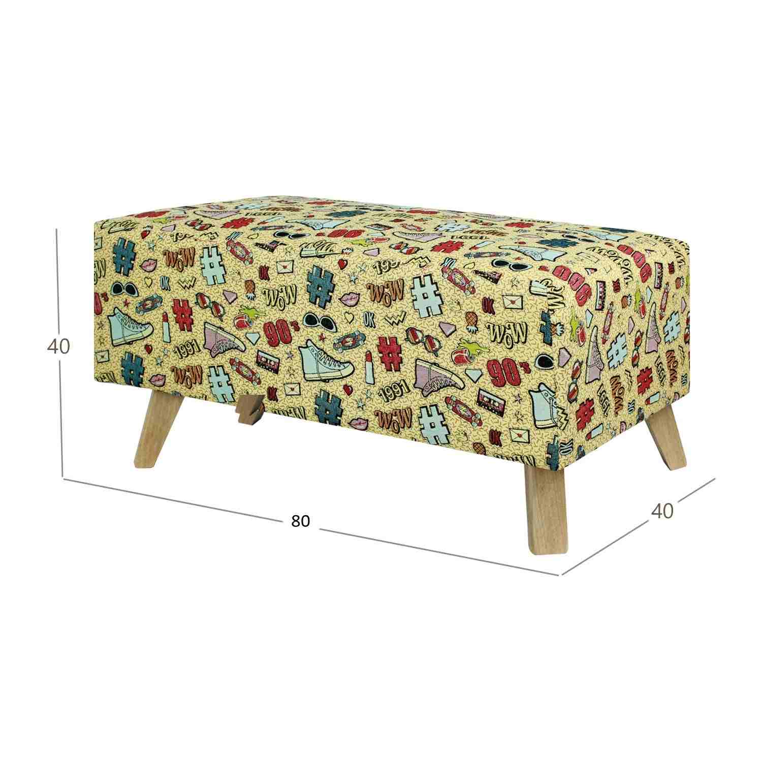 Banqueta Amalia Converse Multicolor 80 cm con Patas de Madera - Sofas y Poltronas | Bylmo