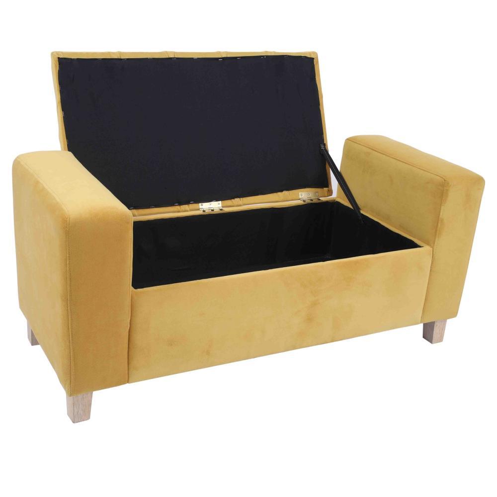 Banqueta Valentina Amarillo 102 cm con Baúl - Sofas | Bylmo