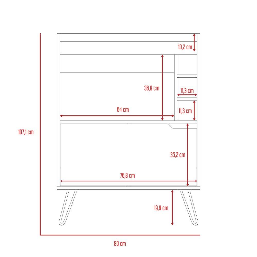 Bar Audra Duna y Wengue 80 cm con Una Puerta - Bares | Bylmo