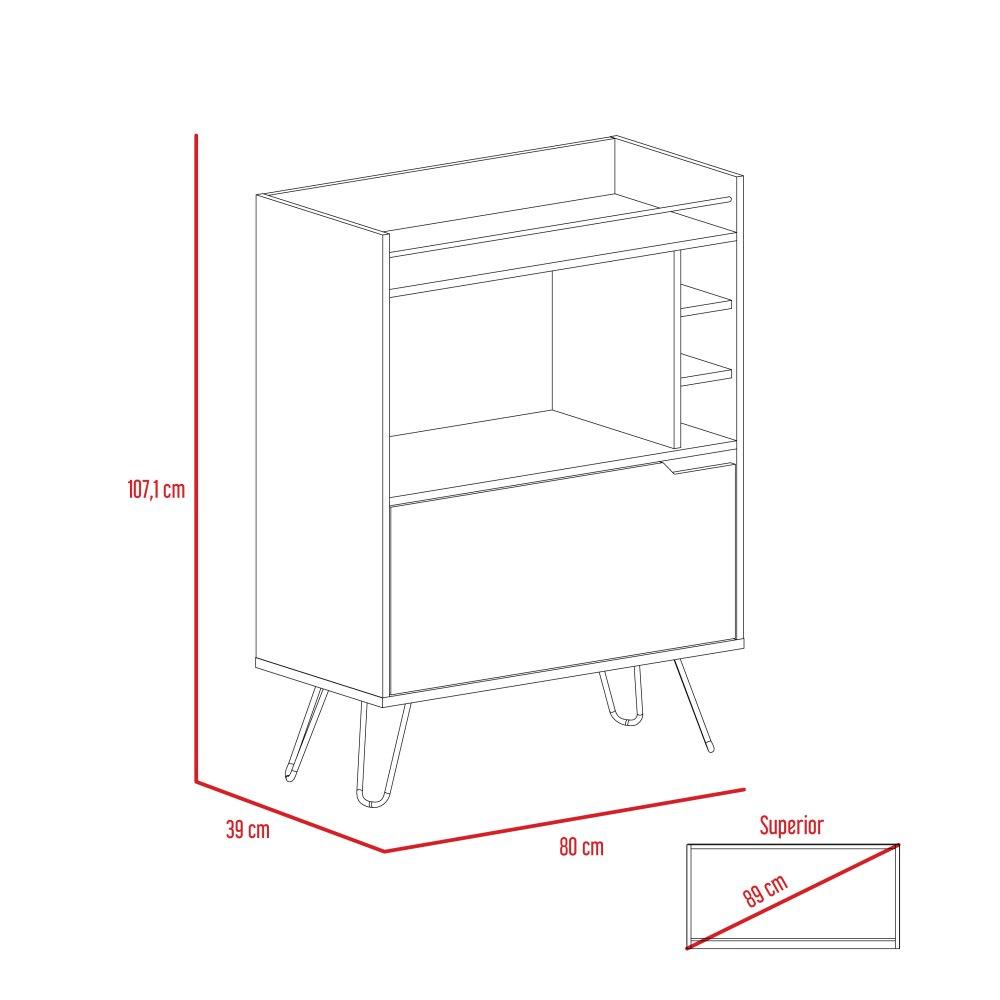Bar Audra Duna y Wengue 80 cm con Una Puerta - Bares | Bylmo