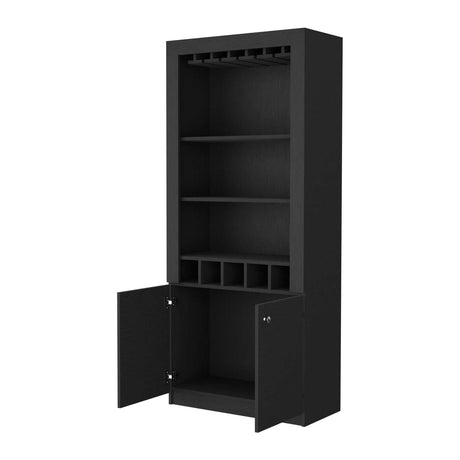 Bar Wengue 75x176cm con Un Cajón y con Cinco Portabotellas - Bares | Bylmo