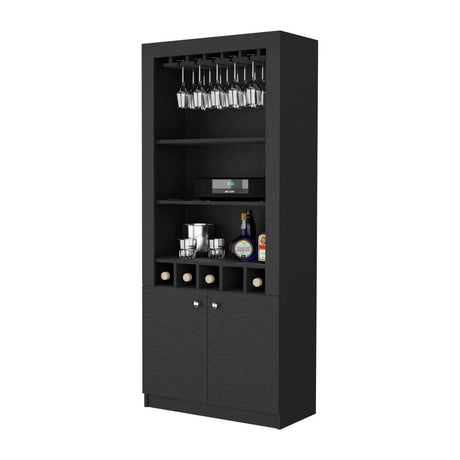 Bar Wengue 75x176cm con Un Cajón y con Cinco Portabotellas - Bares | Bylmo