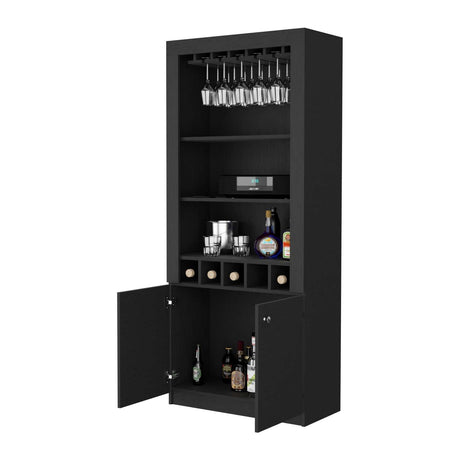 Bar Wengue 75x176cm con Un Cajón y con Cinco Portabotellas - Bares | Bylmo