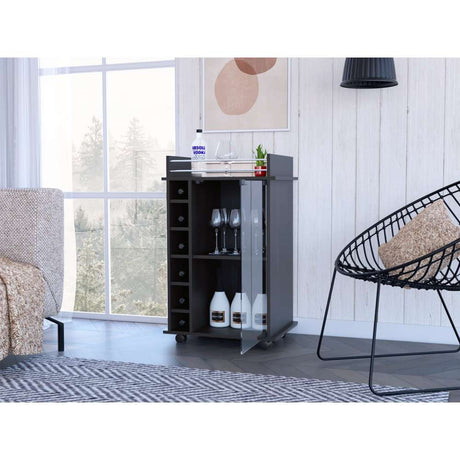 Bar Dukat Wengue 55x89cm sin Cajones y con Seis Portabotellas - Bares | Bylmo