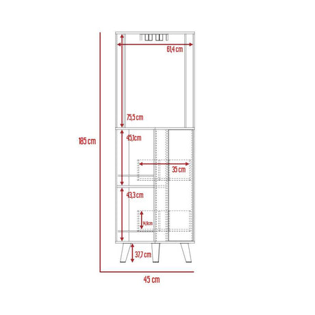 Bar Esquinero Cincinatti Bellota 45 cm con Cajón Lateral - Bares | Bylmo