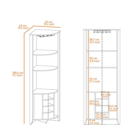 Bar Esquinero Essencial Macadamia 49 cm Abierto - Bares | Bylmo