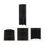 Bar Esquinero Essential Wengue 181 cm con Colgadero de Copas y Almacenamiento - Bares | Bylmo