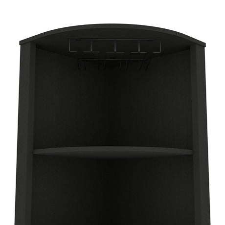 Bar Esquinero Essential Wengue 181 cm con Colgadero de Copas y Almacenamiento - Bares | Bylmo