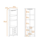 Bar Esquinero Essential Wengue 181 cm con Colgadero de Copas y Almacenamiento - Bares | Bylmo