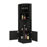 Bar Esquinero Kava Wengue 46.9x180cm con Un Cajón y con Ocho Portabotellas - Bares | Bylmo