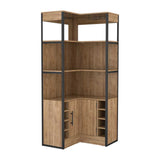 Bar Esquinero Esquinero Magnum Miel 77.5x180.4cm con Un Cajón y con Ocho Portabotellas