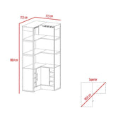 Bar Esquinero Esquinero Magnum Miel 77.5x180.4cm con Un Cajón y con Ocho Portabotellas