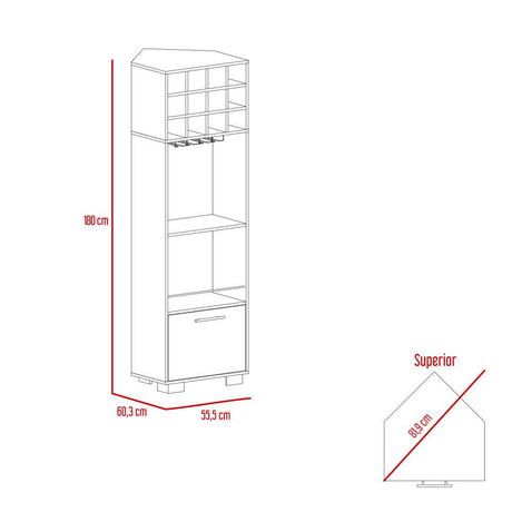 Bar Marsella Habano y Miel 55 cm con Una Puerta - Bares | Bylmo