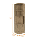 Bar Esquinero Syrah Macadamia 47x181cm con Un Cajón y con Ocho Portabotellas - Bares | Bylmo