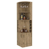 Bar Esquinero Syrah Macadamia 47x181cm con Un Cajón y con Ocho Portabotellas - Bares | Bylmo