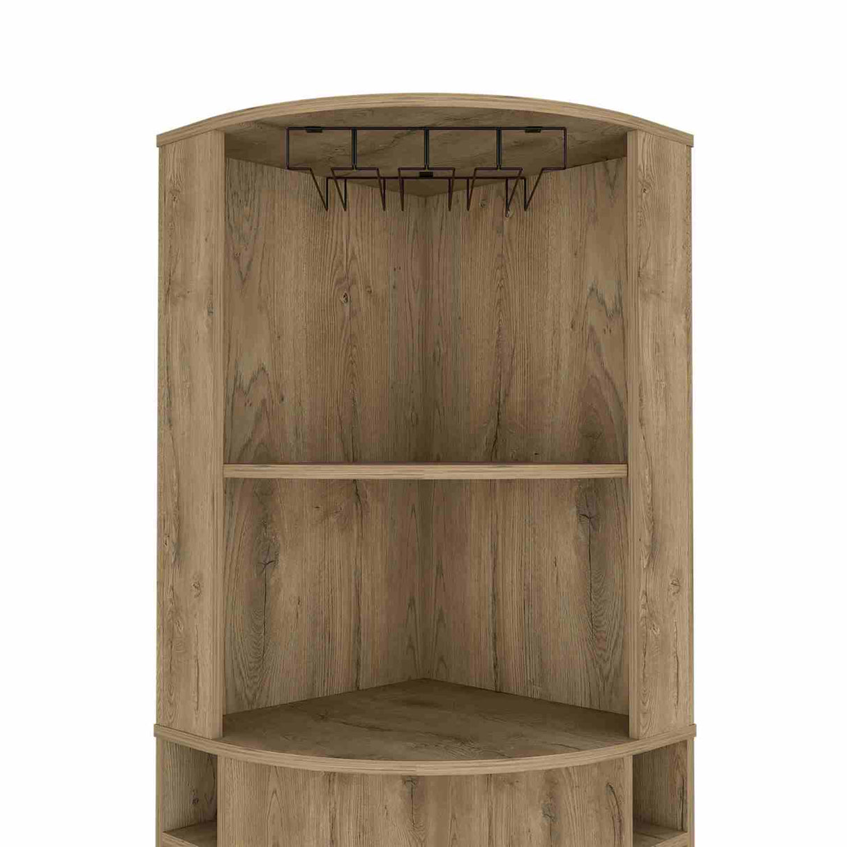 Bar Esquinero Syrah Macadamia 47x181cm con Un Cajón y con Ocho Portabotellas - Bares | Bylmo