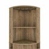 Bar Esquinero Syrah Macadamia 47x181cm con Un Cajón y con Ocho Portabotellas - Bares | Bylmo